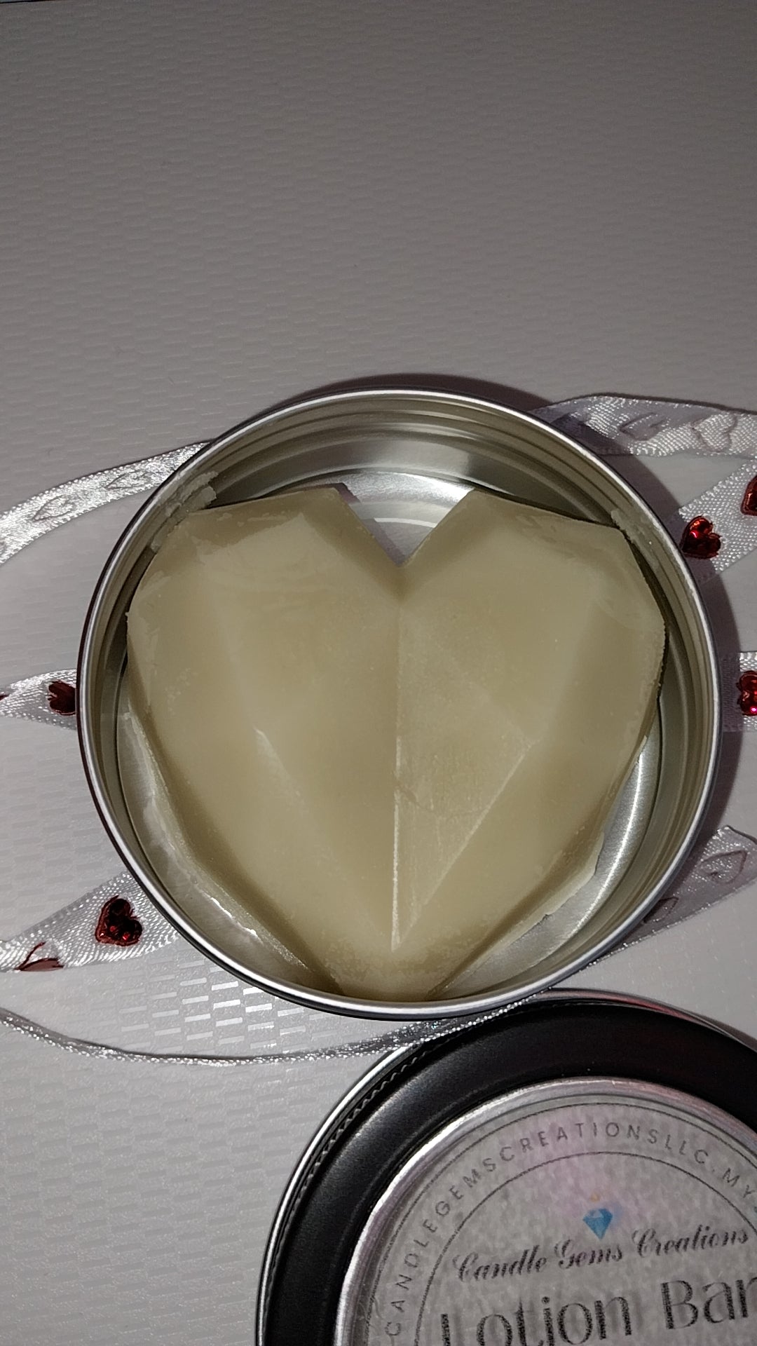 Gemstone heart hemp seed oil lotion bar, Love spell