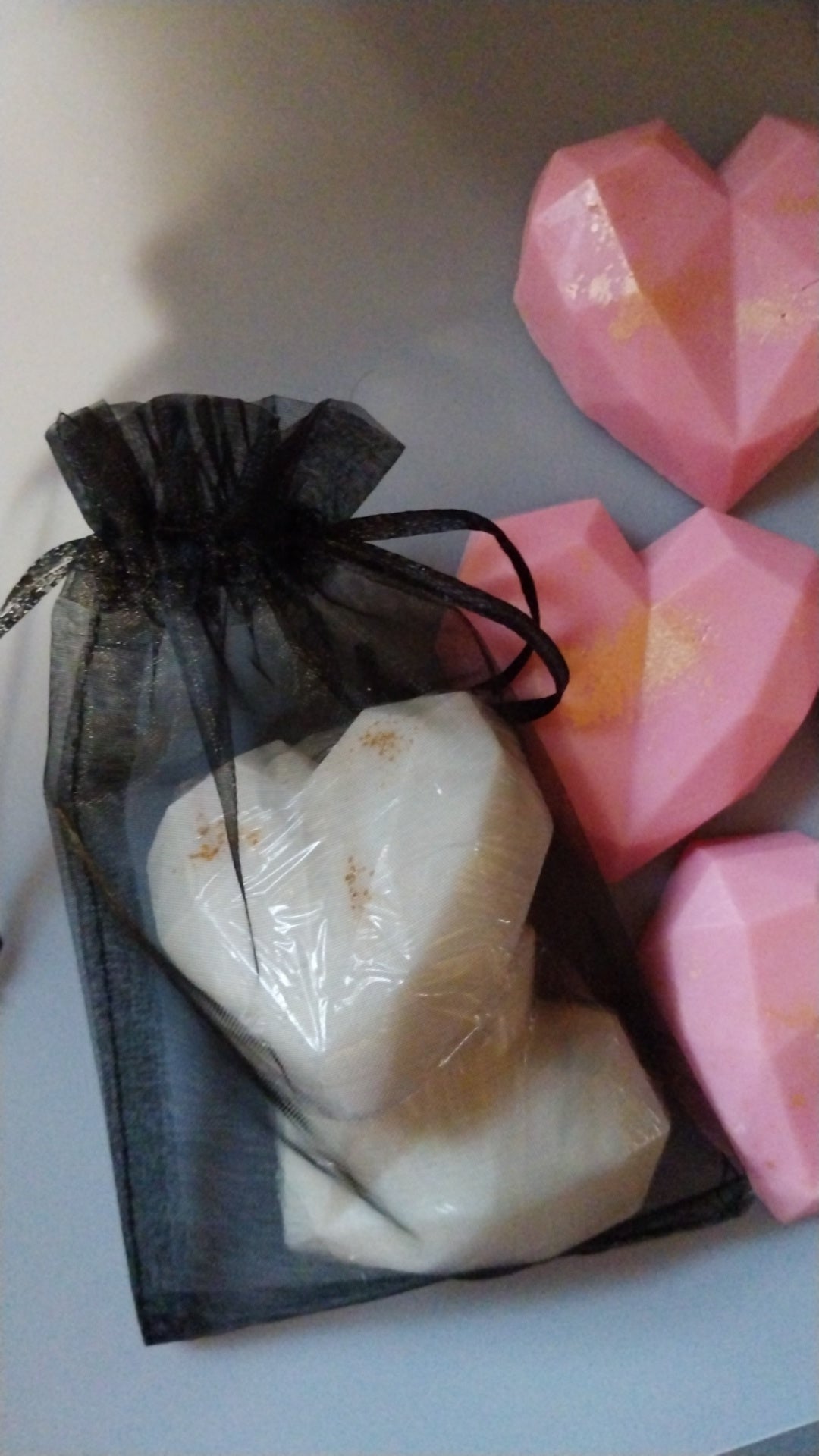 Shimmer Gemstone heart soaps