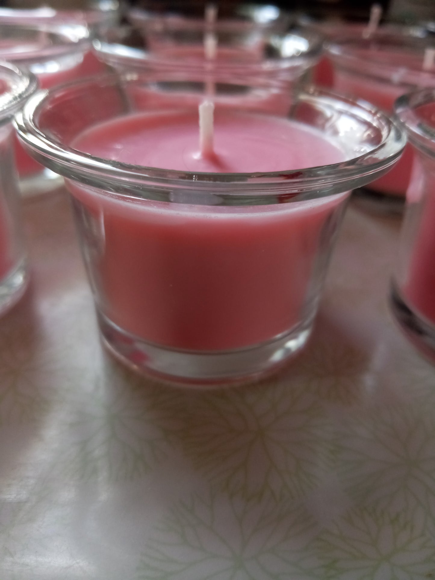 Votive candle in glass holder unscented hand poured candle