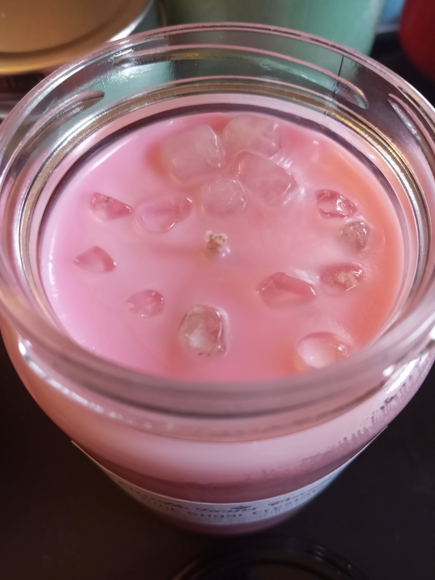 CLEARANCE Sugar Crystals Hand Poured Candle with real gems