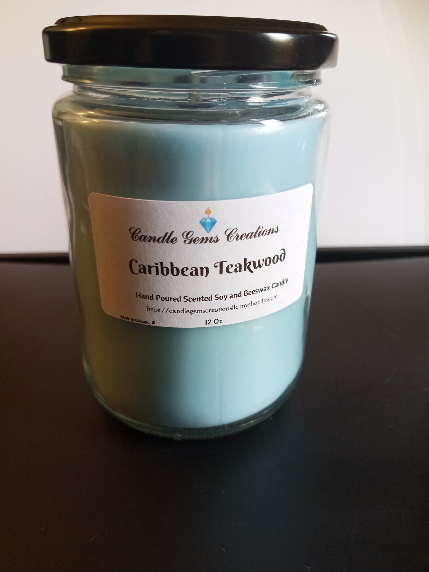 Caribbean Teakwood Hand Poured Soy and Beeswax Candle