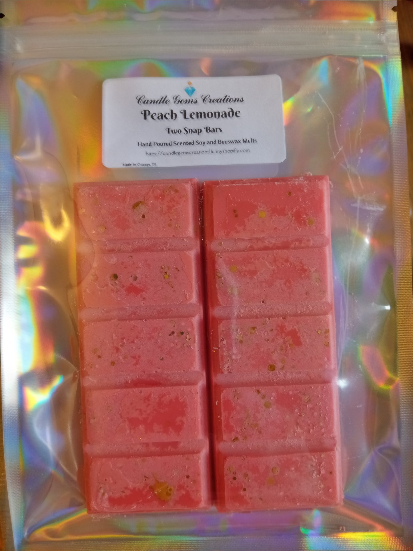 CLEARANCE Peach Lemonade Soy and Beeswax Snap Bar Wax Melts