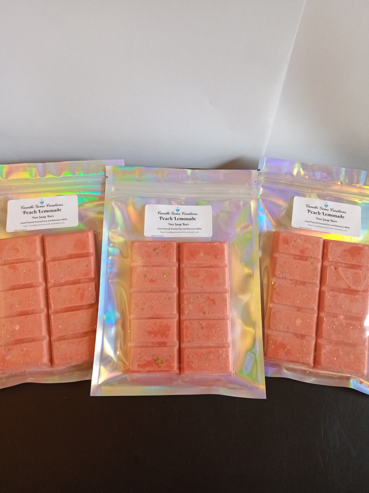 CLEARANCE Peach Lemonade Soy and Beeswax Snap Bar Wax Melts