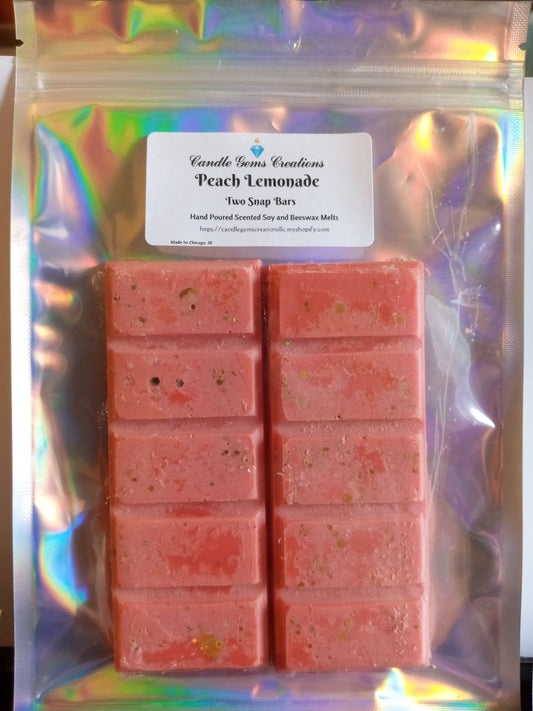 CLEARANCE Peach Lemonade Soy and Beeswax Snap Bar Wax Melts