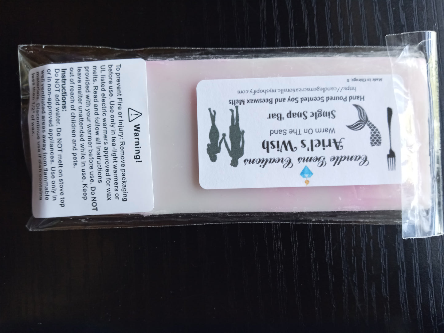 Ariel's Wish Limited Edition Marble snap bar wax melts Hand Poured