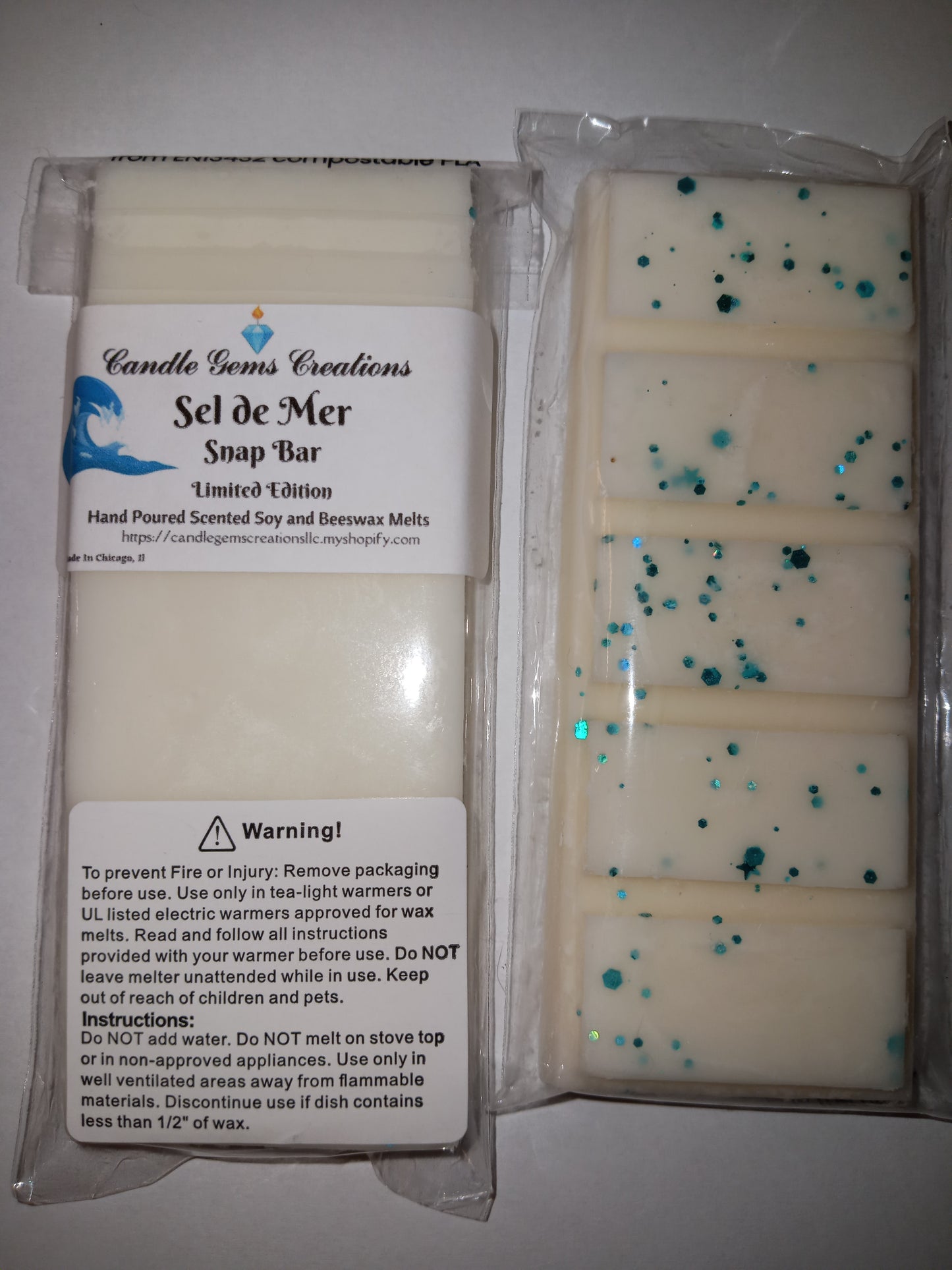 Sel De Mer Soy and Beeswax Snap Bar Wax Melts