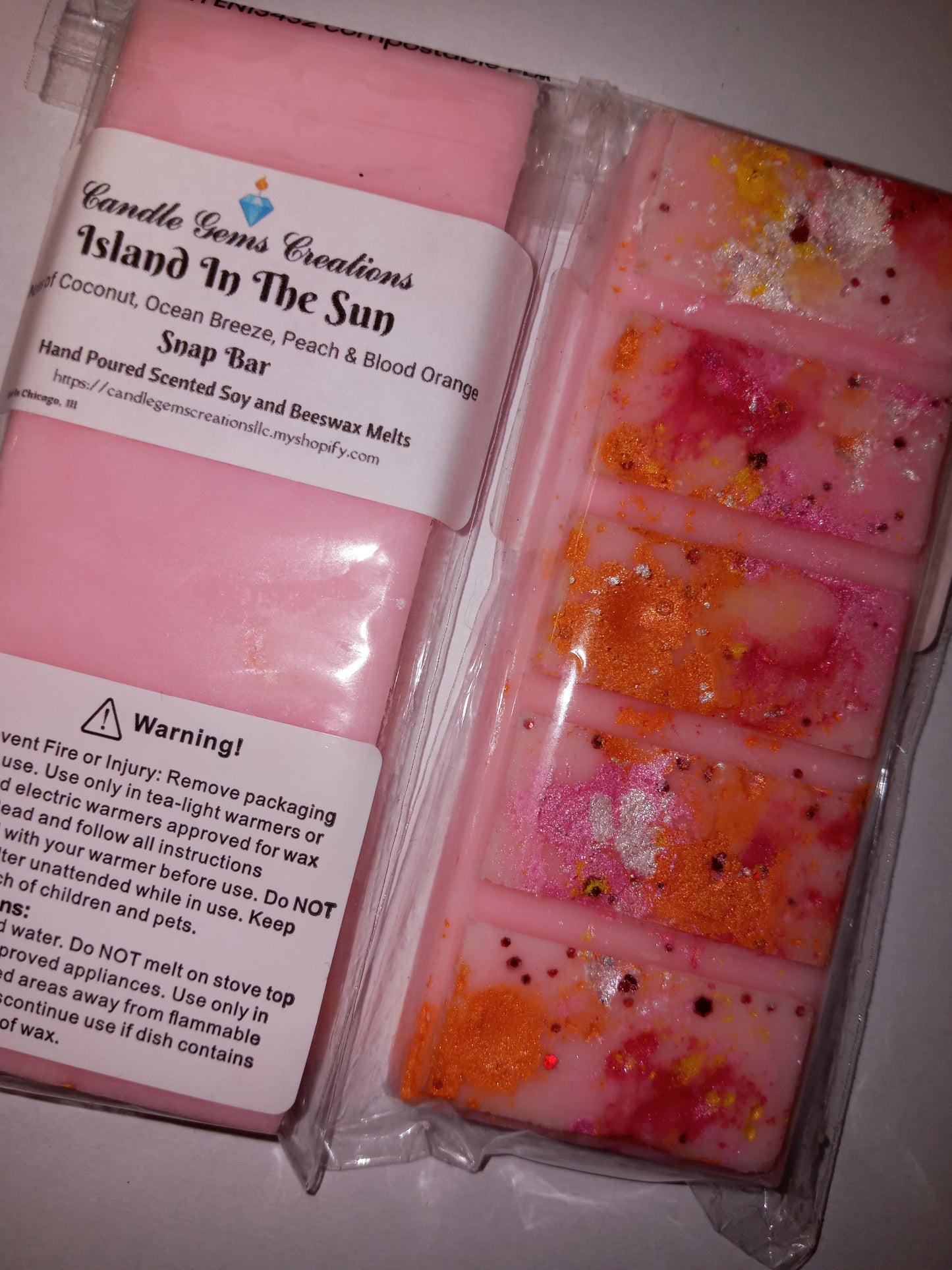 Island in the sun Soy and Beeswax Snap Bar Wax Melts