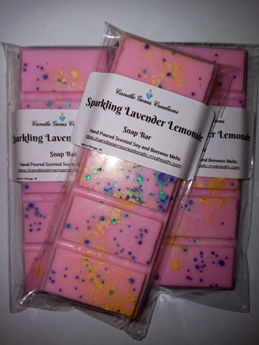 Sparkling Lavender Lemonade Limited Edition Soy and Beeswax Snap Bar Wax Melts