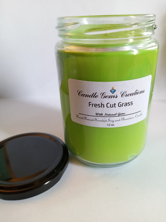 CLEARANCE Fresh cut grass limited edition Candle Hand Poured