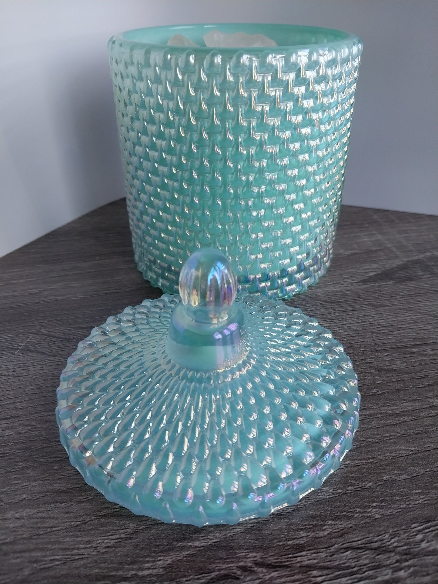 Sel De Mer Luxury Turquoise Vessel with Large Healing Natural Crystals