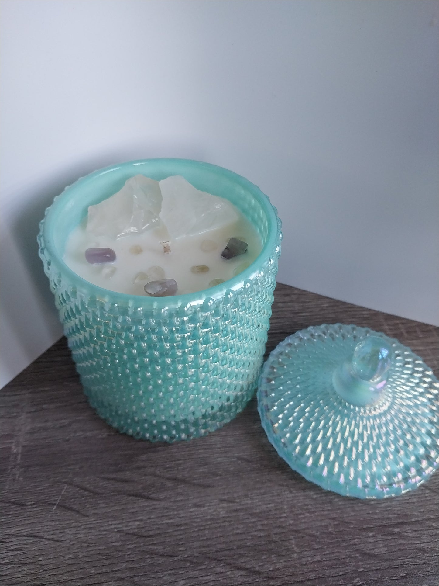 Sel De Mer Luxury Turquoise Vessel with Large Healing Natural Crystals