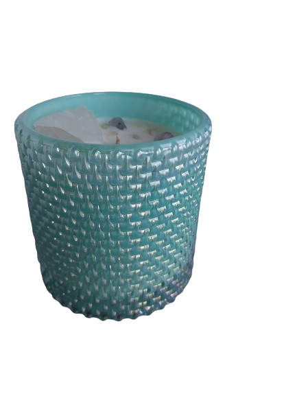 Sel De Mer Luxury Turquoise Vessel with Large Healing Natural Crystals