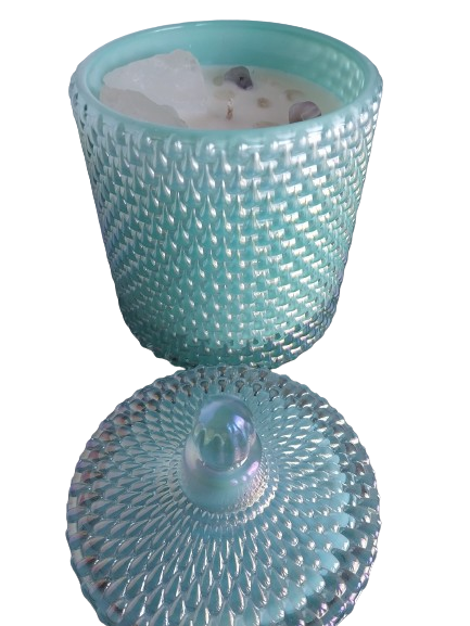 Sel De Mer Luxury Turquoise Vessel with Large Healing Natural Crystals