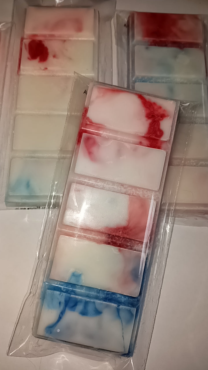 Firecracker Pop Limited Edition Marble or Glitter snap bar wax melts Hand Poured