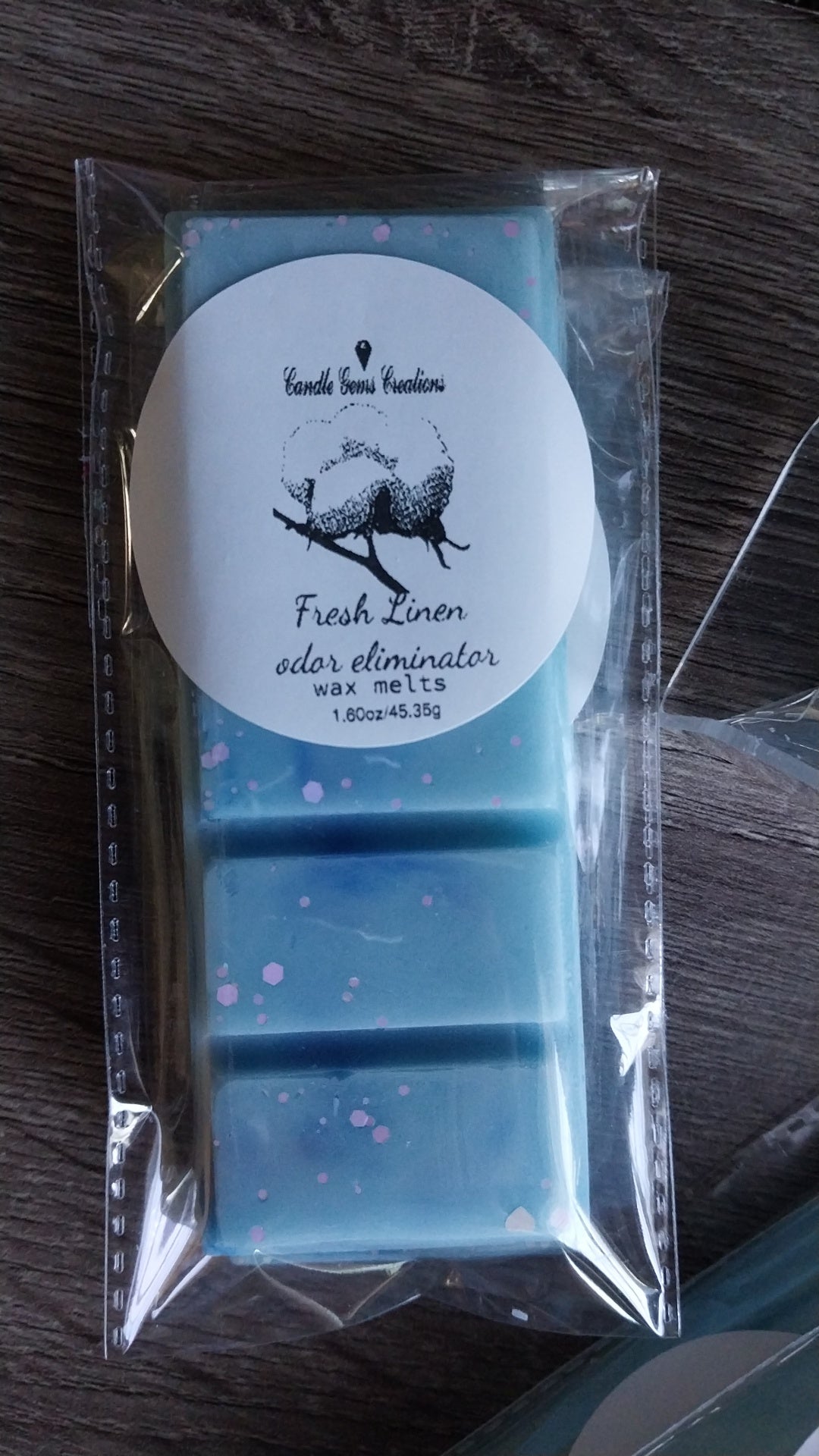 Fresh Linen odor eliminator soy snap bar wax melts