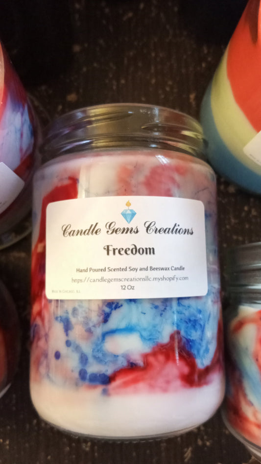 Freedom Limited Edition Marble Candle Hand Poured