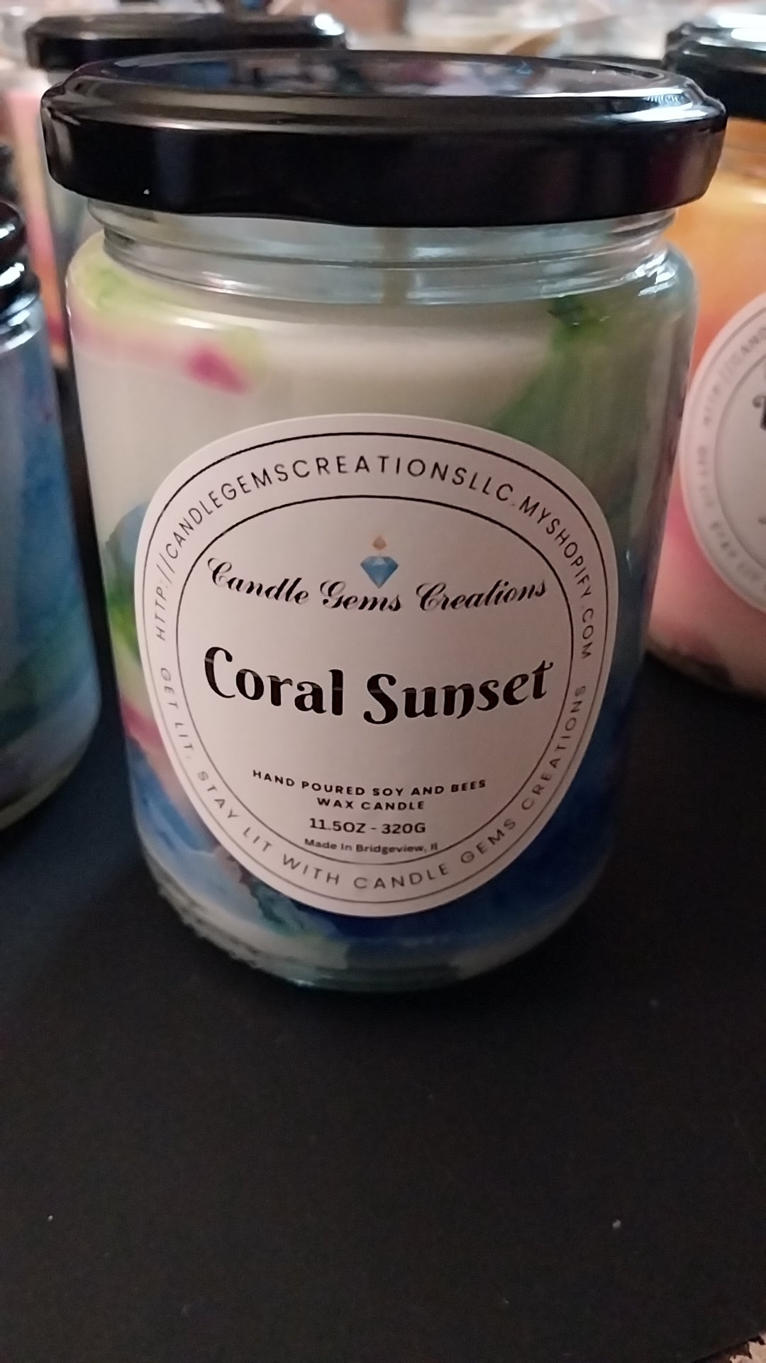 Coral Sunset Candle Hand Poured limited edition c