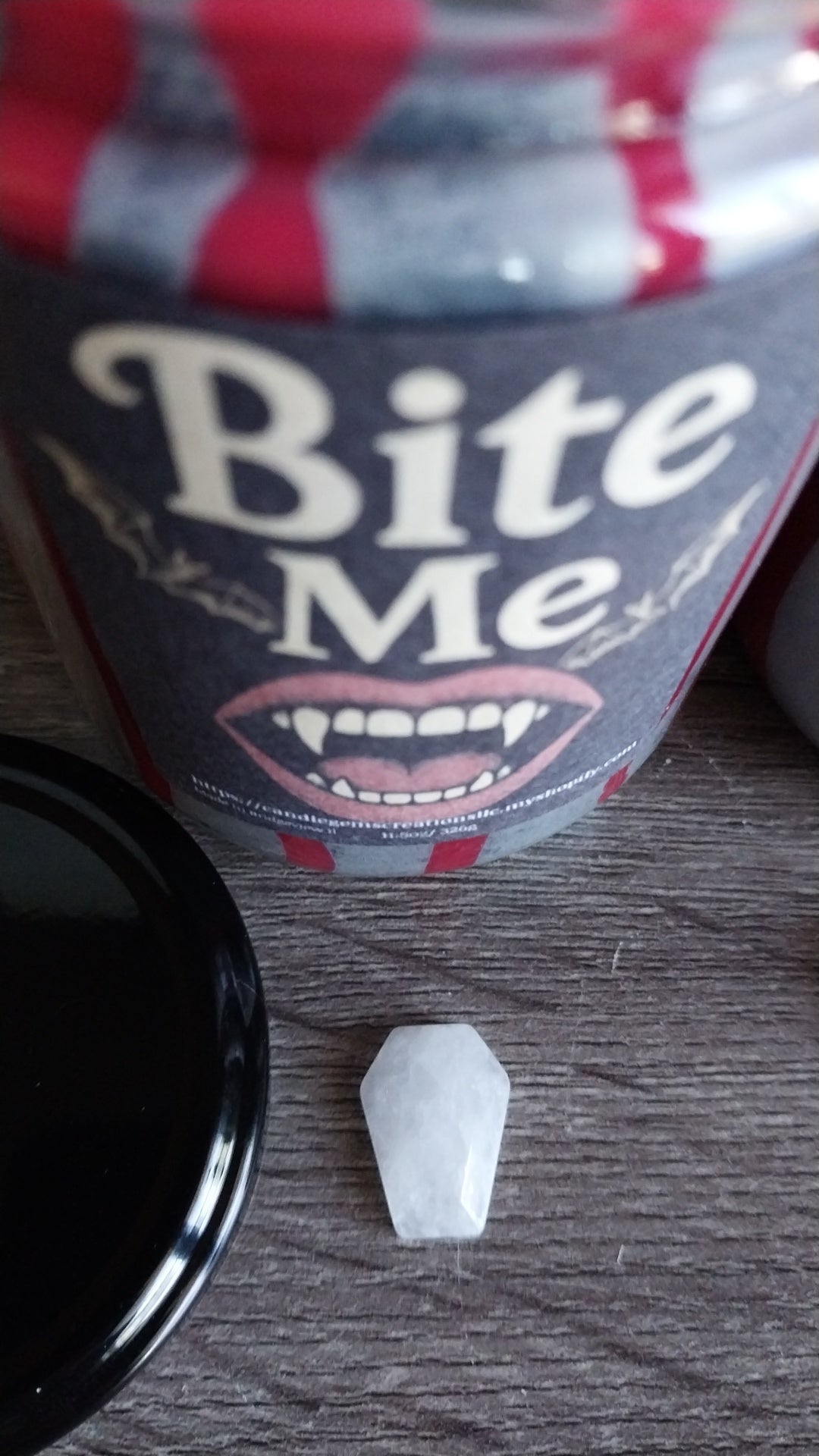 Bite Me Hand Poured Candle and coffin gem set limited Fall edition
