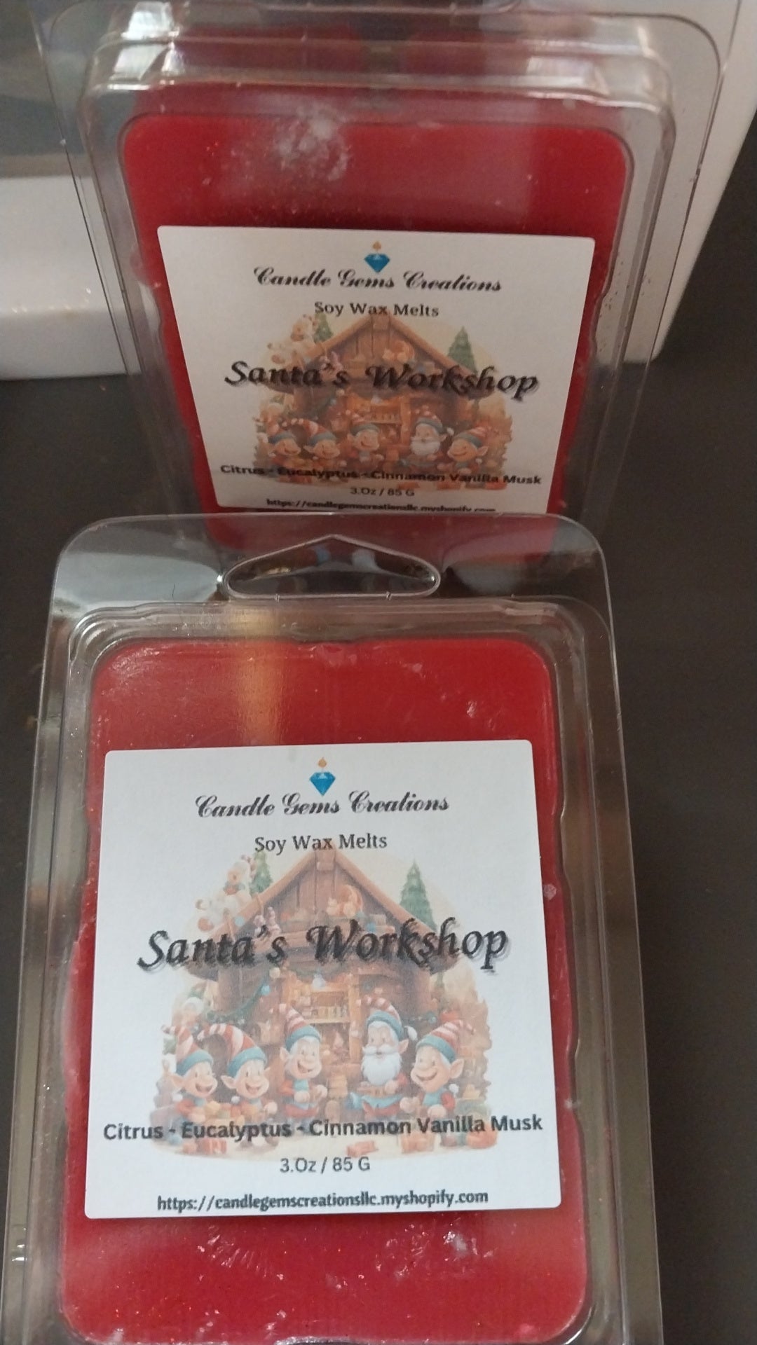 Santa's Workshop clamshell soy wax melts