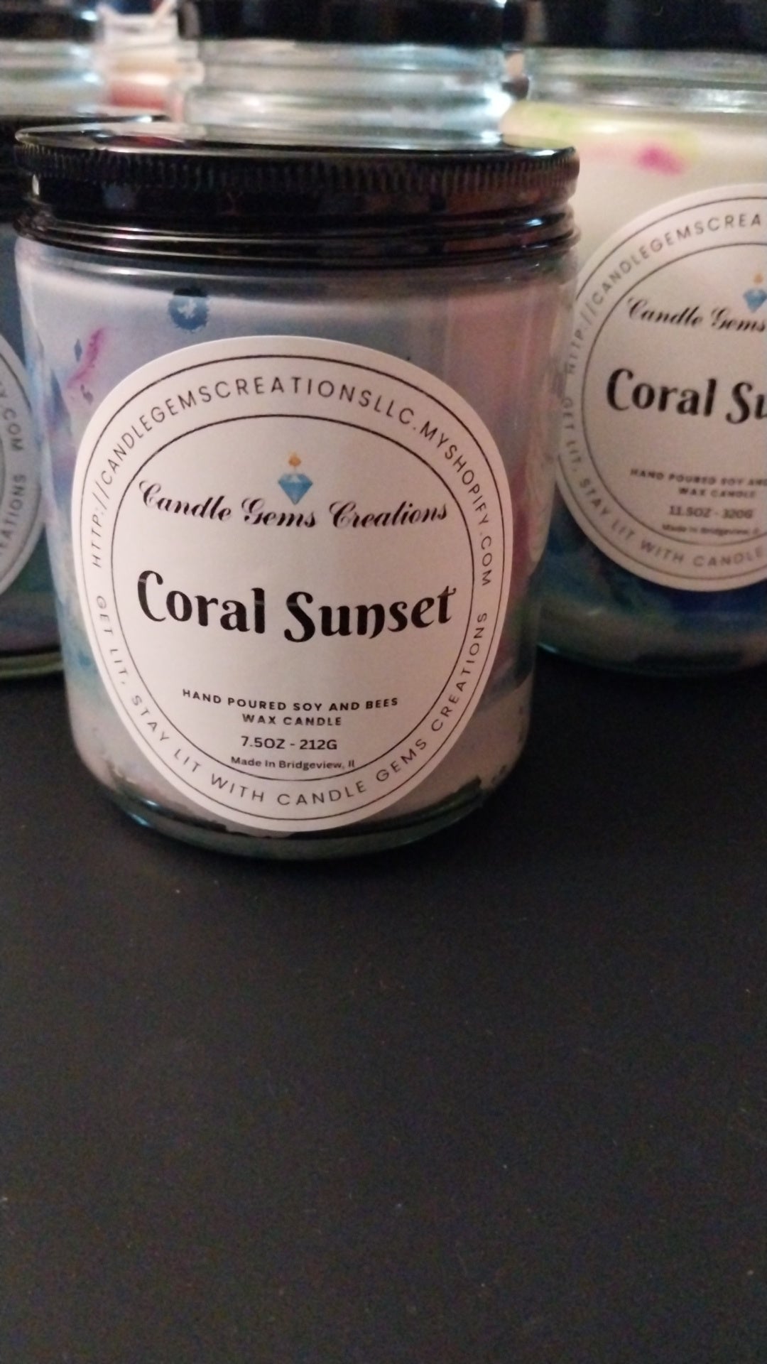 Coral Sunset Candle Hand Poured limited edition c