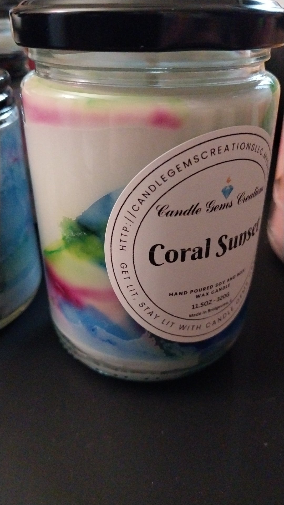 Coral Sunset Candle Hand Poured limited edition c
