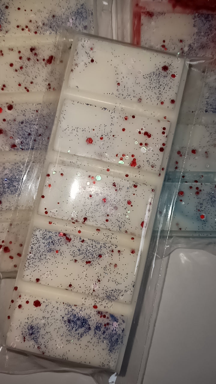 Firecracker Pop Limited Edition Marble or Glitter snap bar wax melts Hand Poured