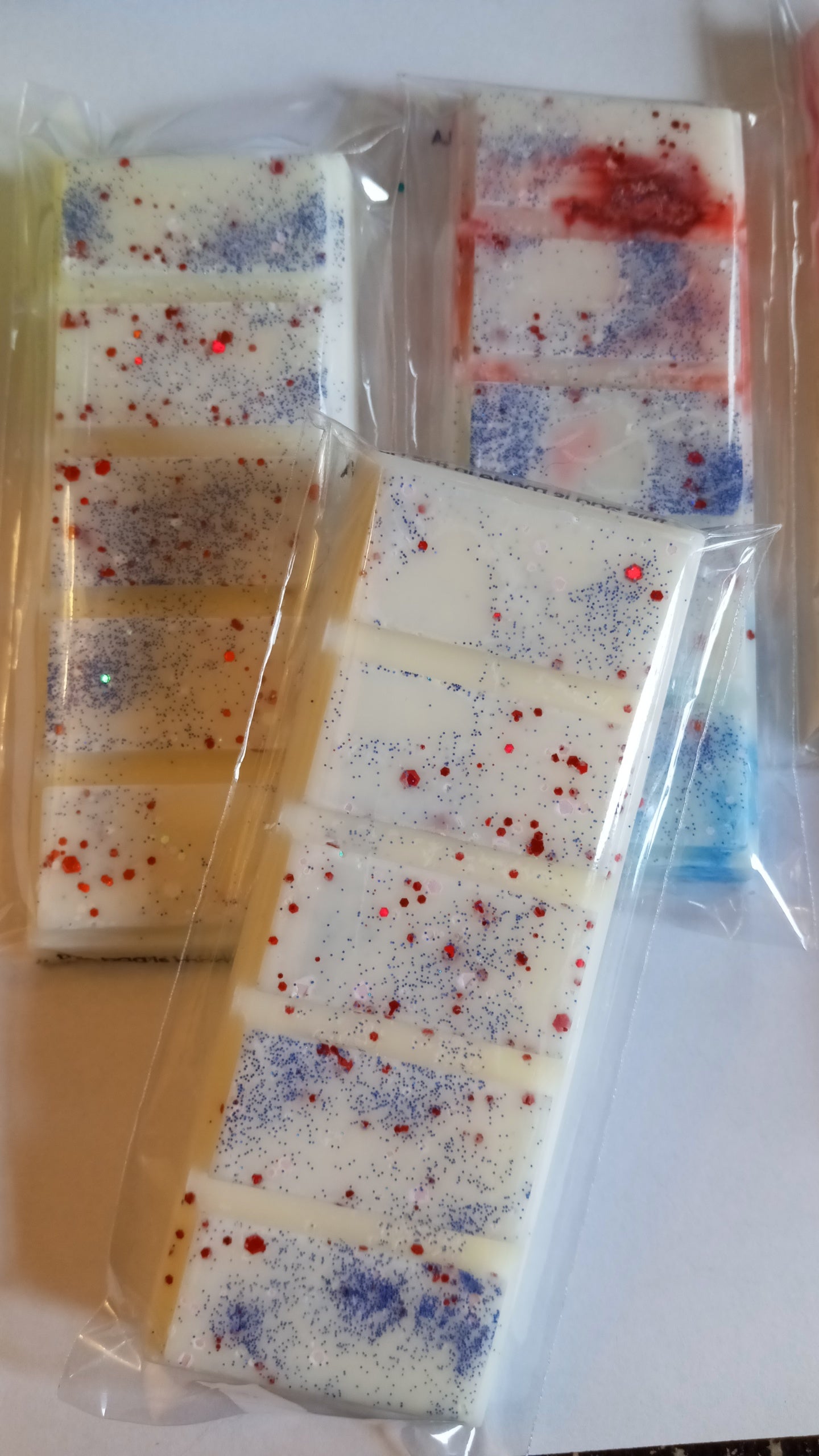 Firecracker Pop Limited Edition Marble or Glitter snap bar wax melts Hand Poured