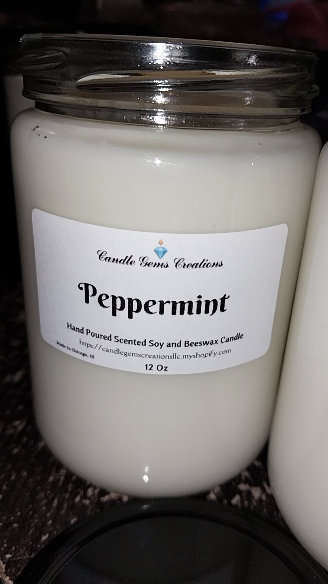 Peppermint essential oil Hand Poured Soy and Beeswax Candle