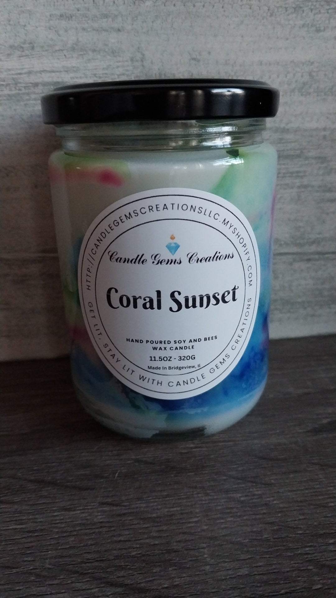 Coral Sunset Candle Hand Poured limited edition c