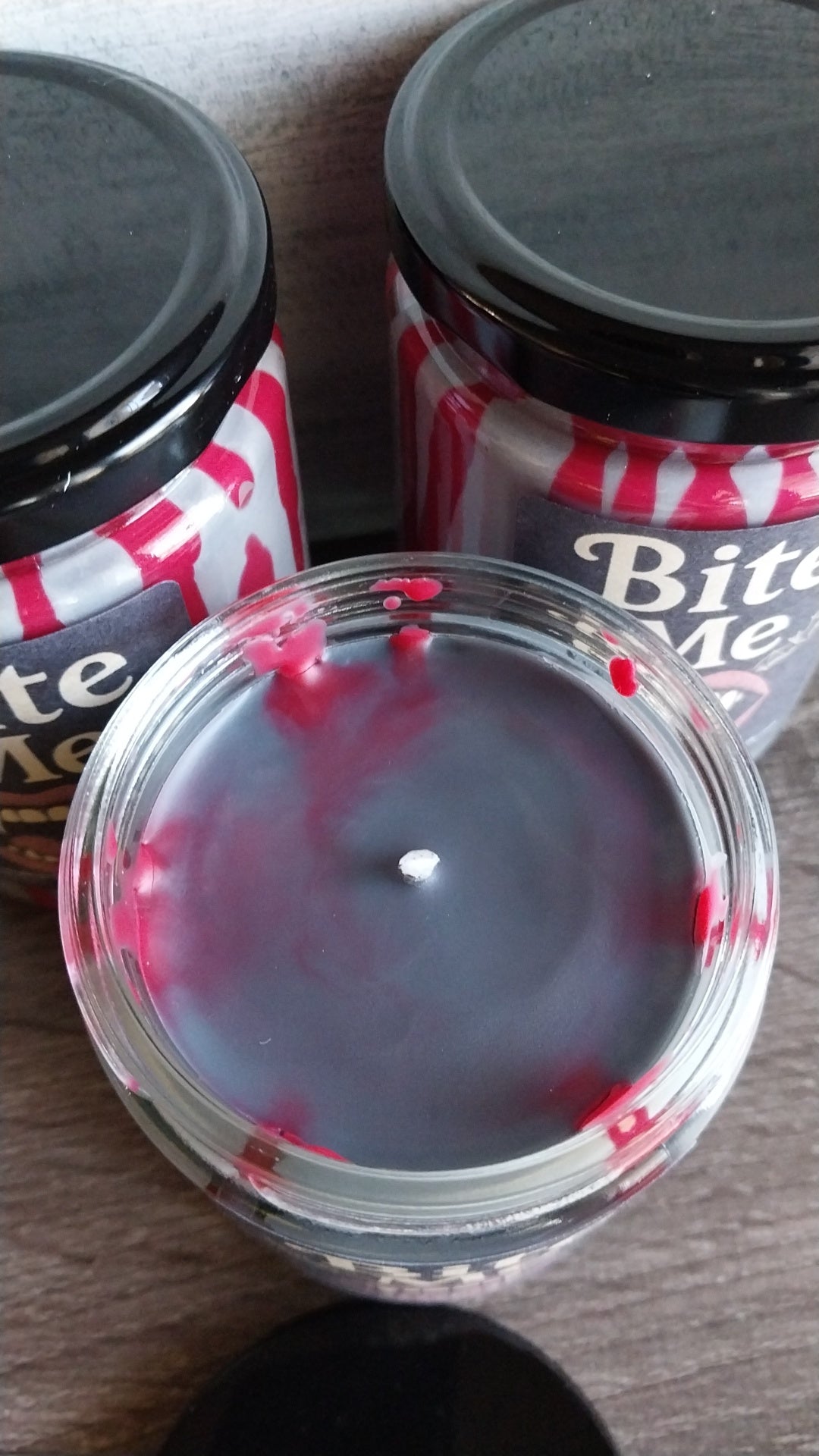 Bite Me Hand Poured Candle and coffin gem set limited Fall edition