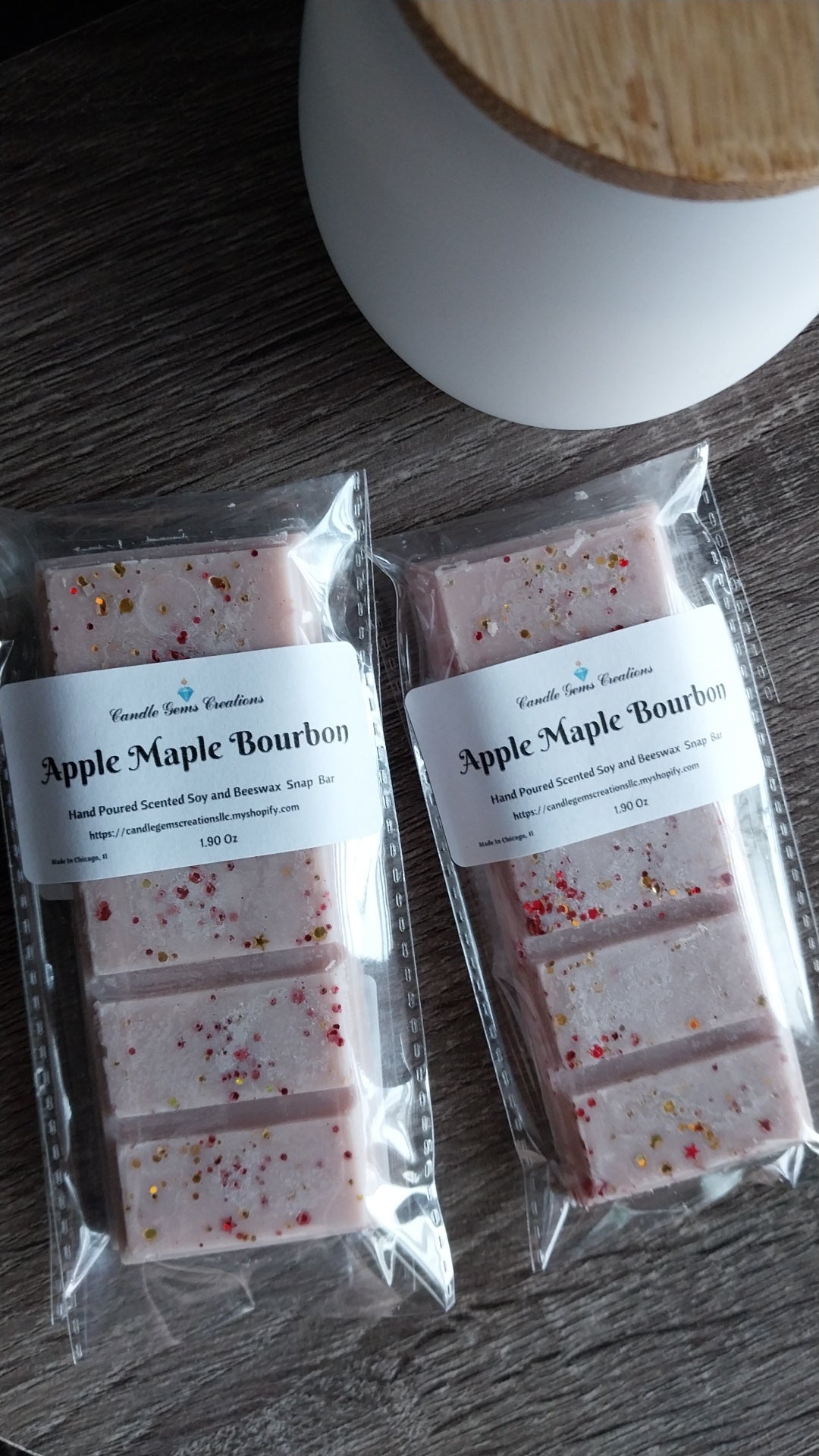 Apple Maple Bourbon Limited Edition Soy and Beeswax Snap Bar Wax Melts