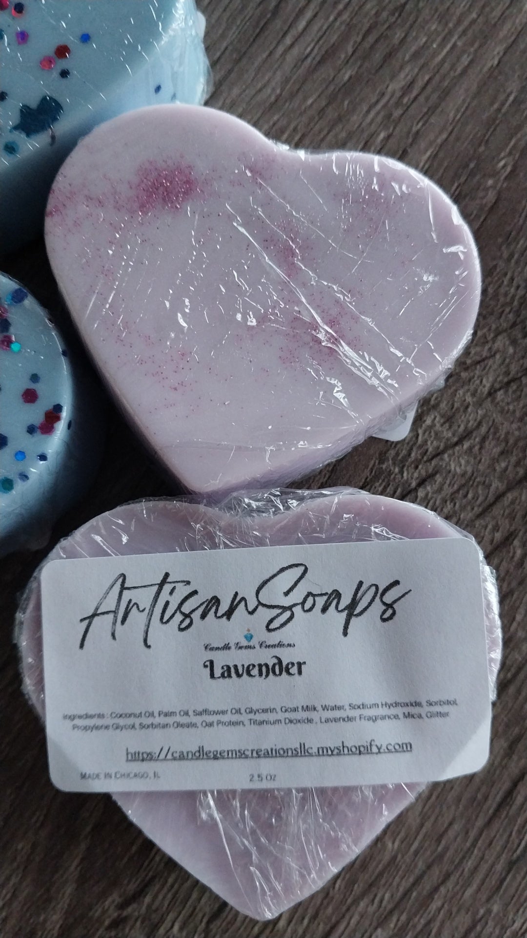 Glitter Heart Hand Crafted Soap