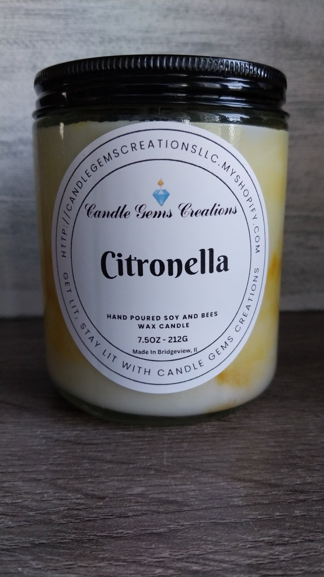 Natural Citronella Essential Oil Candle Hand Poured