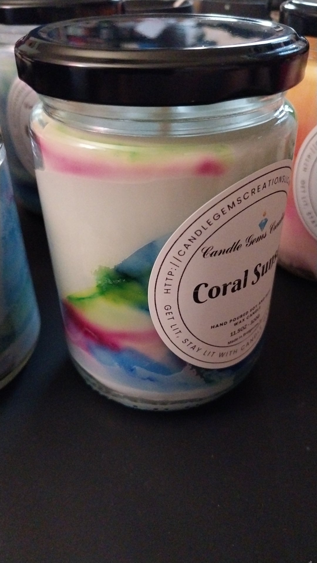 Coral Sunset Candle Hand Poured limited edition c