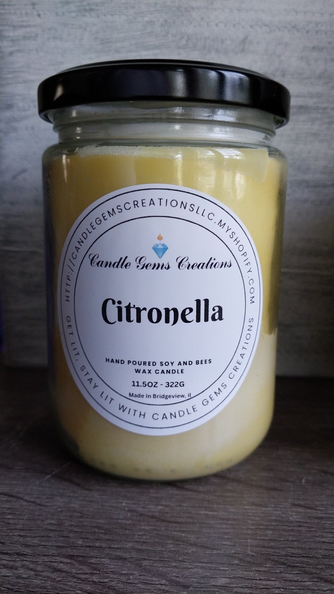 Natural Citronella Essential Oil Candle Hand Poured