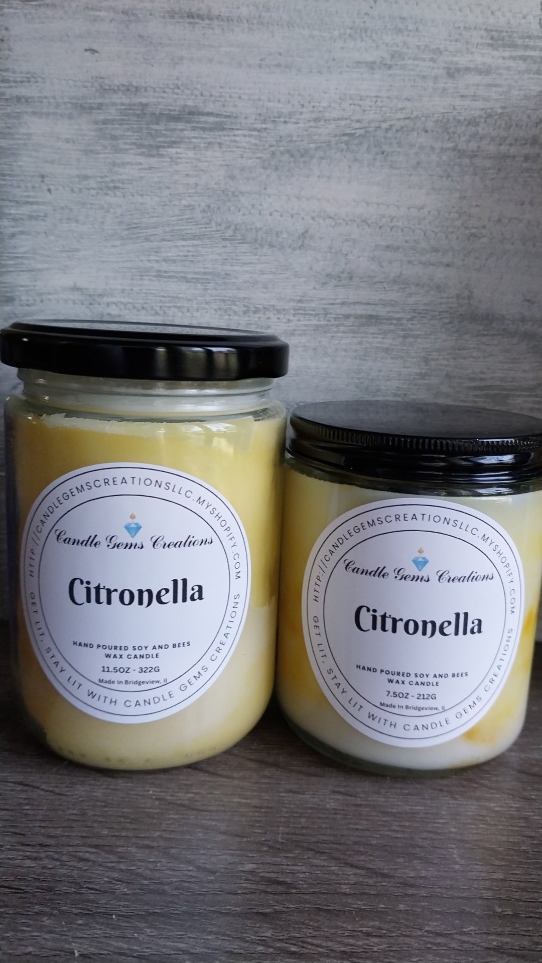 Natural Citronella Essential Oil Candle Hand Poured