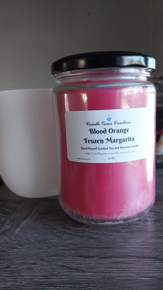 CLEARANCE Blood Orange Frozen Margarita Candle Hand Poured