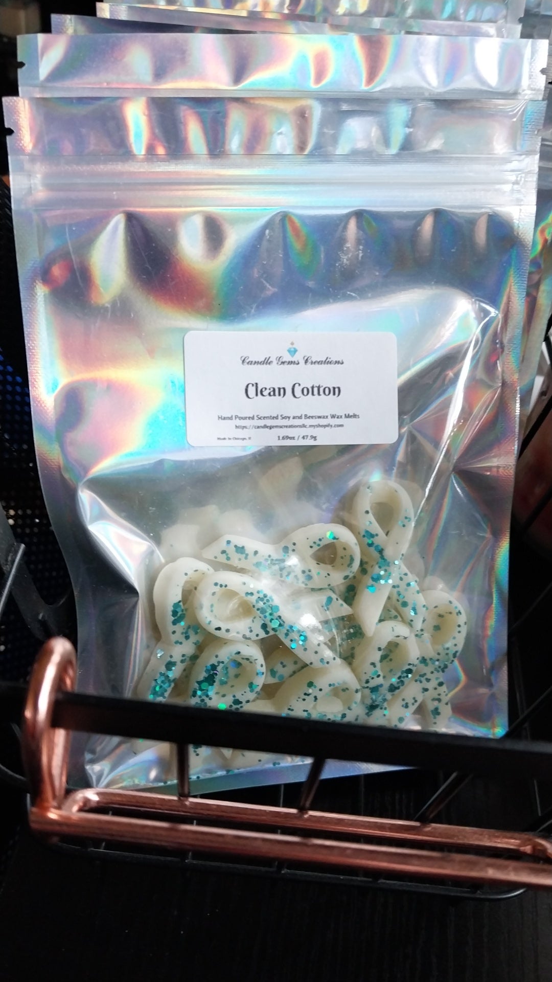 NEW Sparkle cancer ribbon wax melts - clean cotton