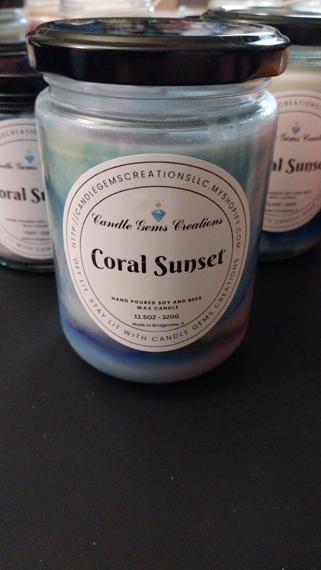 Coral Sunset Candle Hand Poured limited edition c