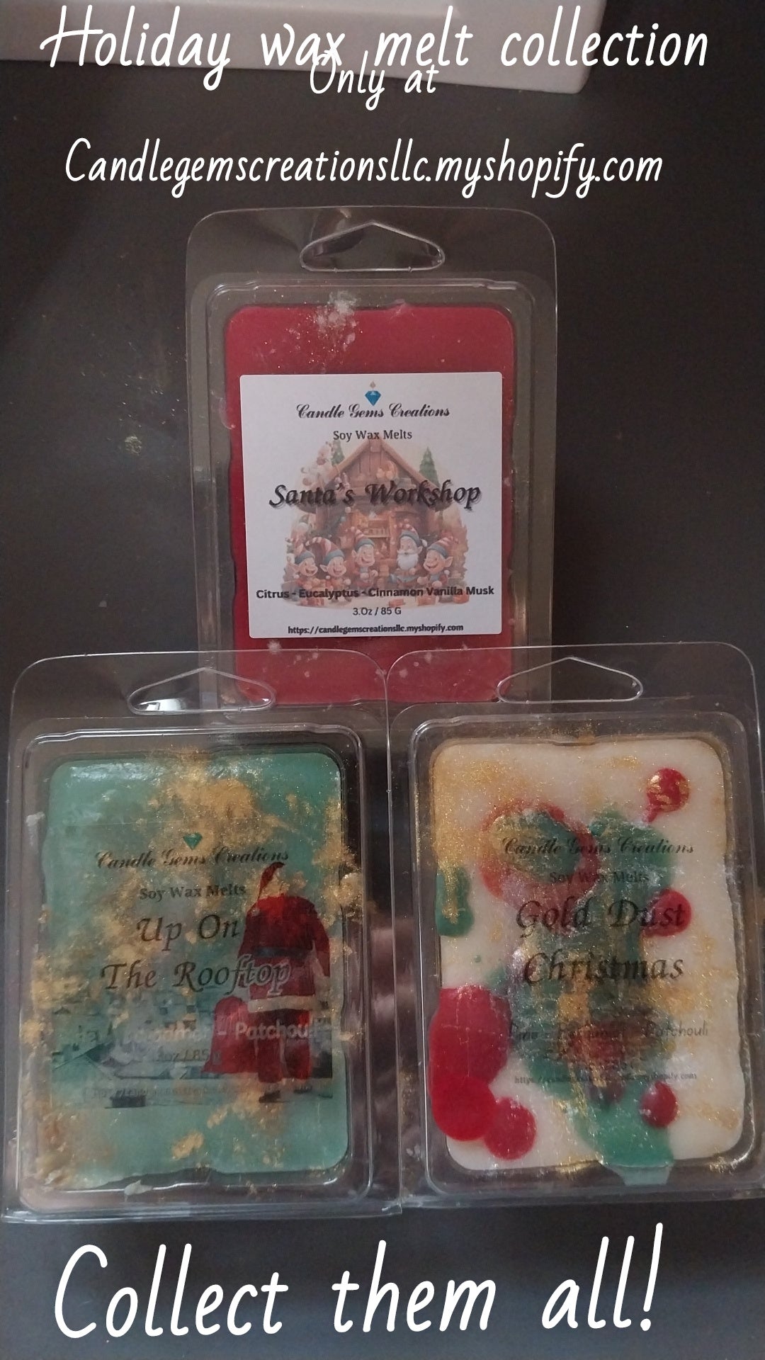 Santa's Workshop clamshell soy wax melts