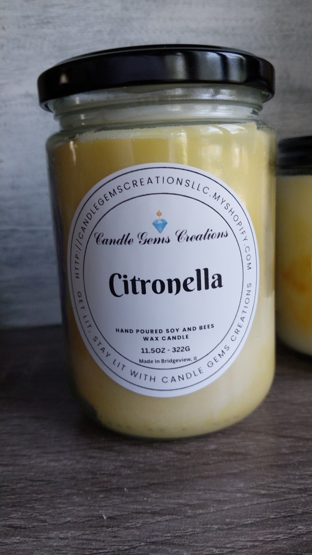 Natural Citronella Essential Oil Candle Hand Poured
