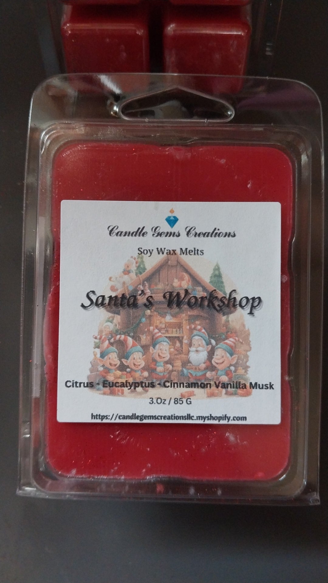 Santa's Workshop clamshell soy wax melts