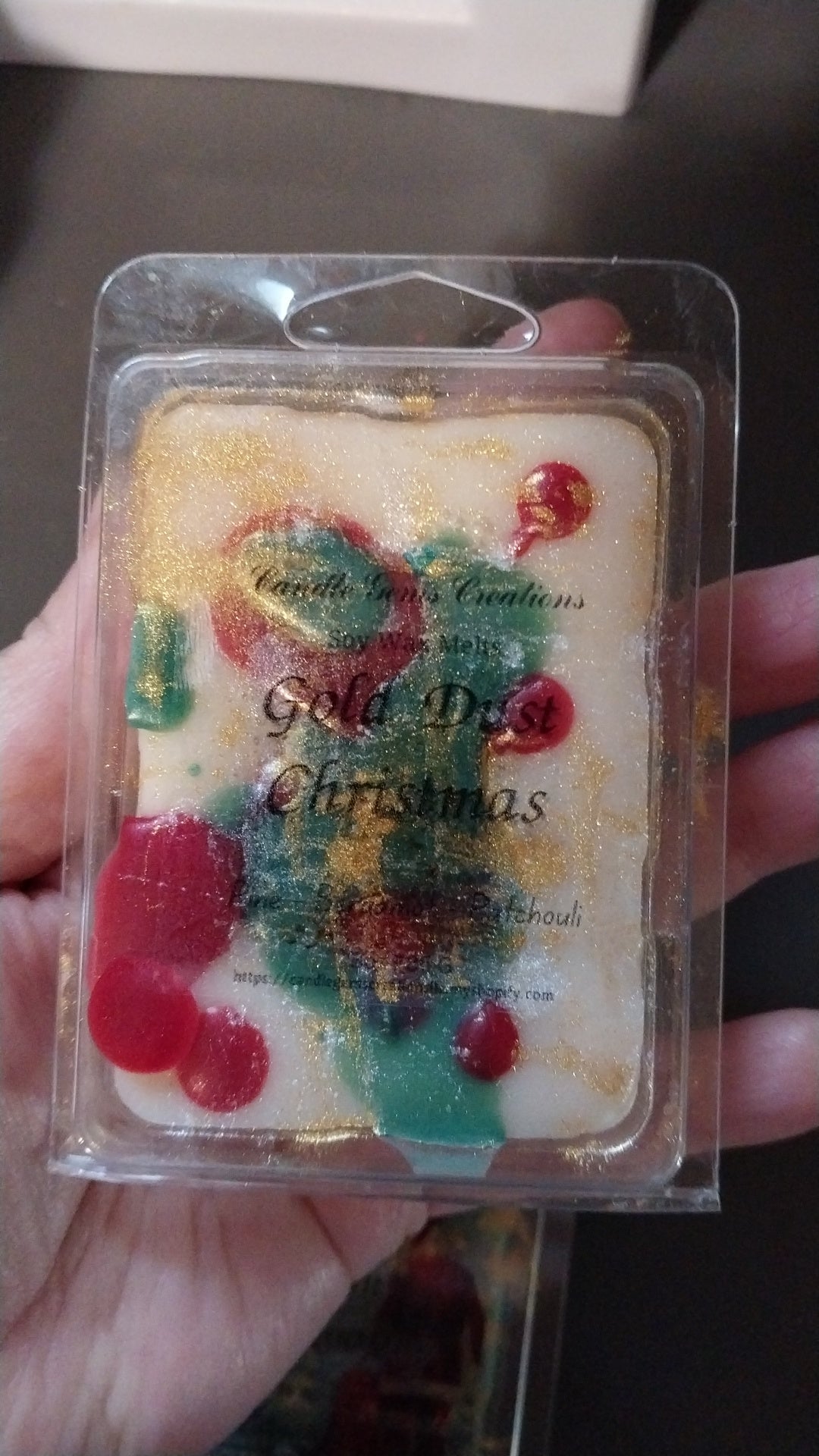 Gold dust Christmas clamshell soy wax melts