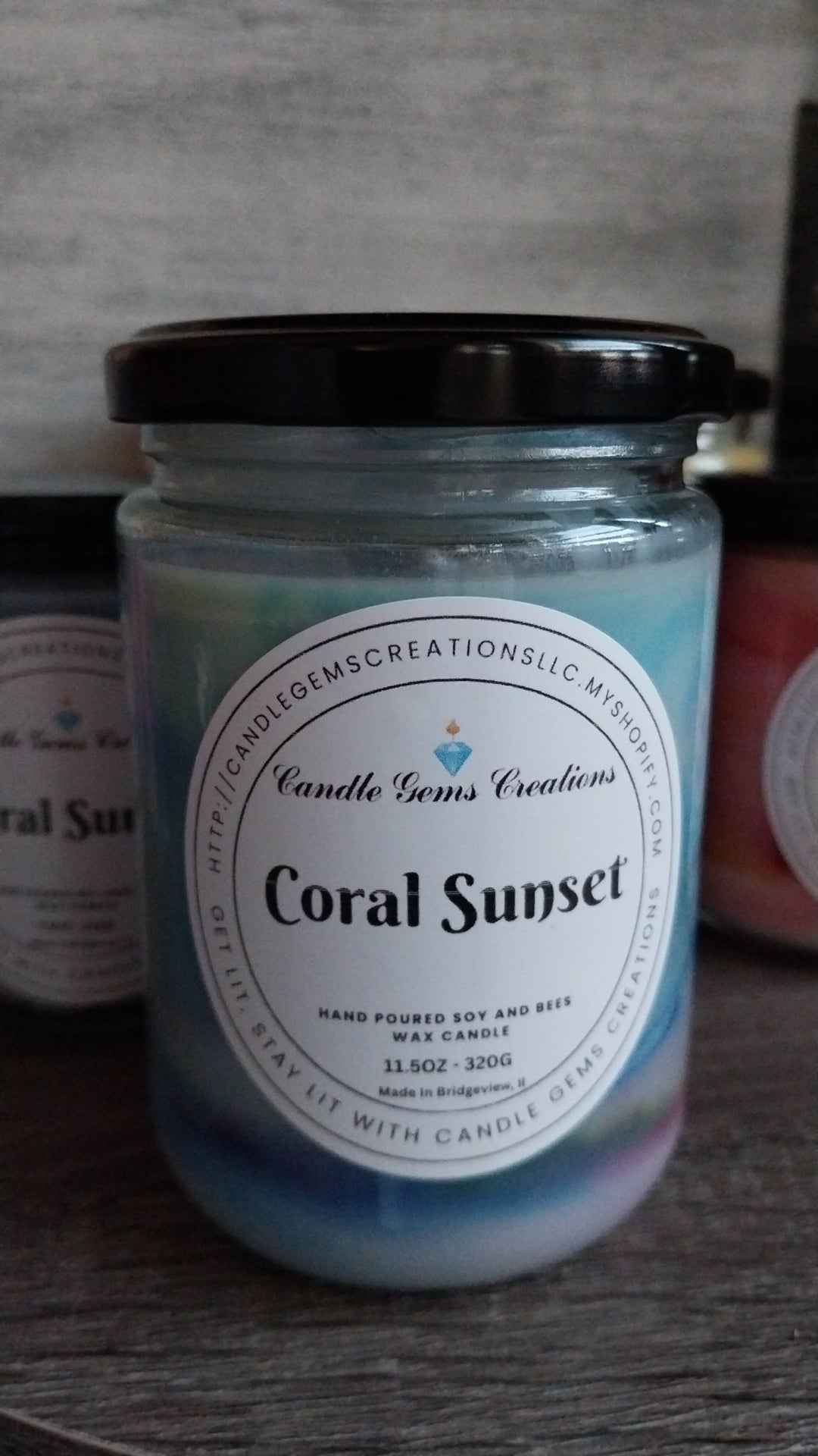 Coral Sunset Candle Hand Poured limited edition c