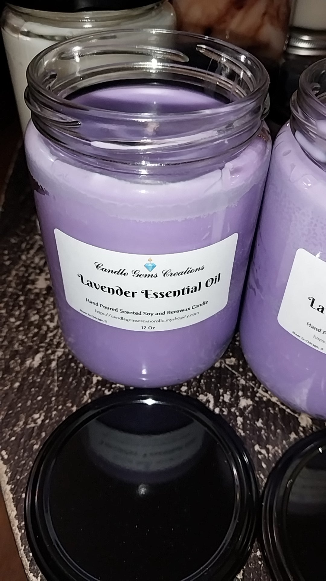 Lavender Essential oil Hand Poured Soy and Beeswax Candle