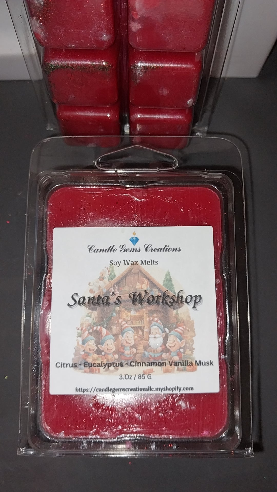 Santa's Workshop clamshell soy wax melts