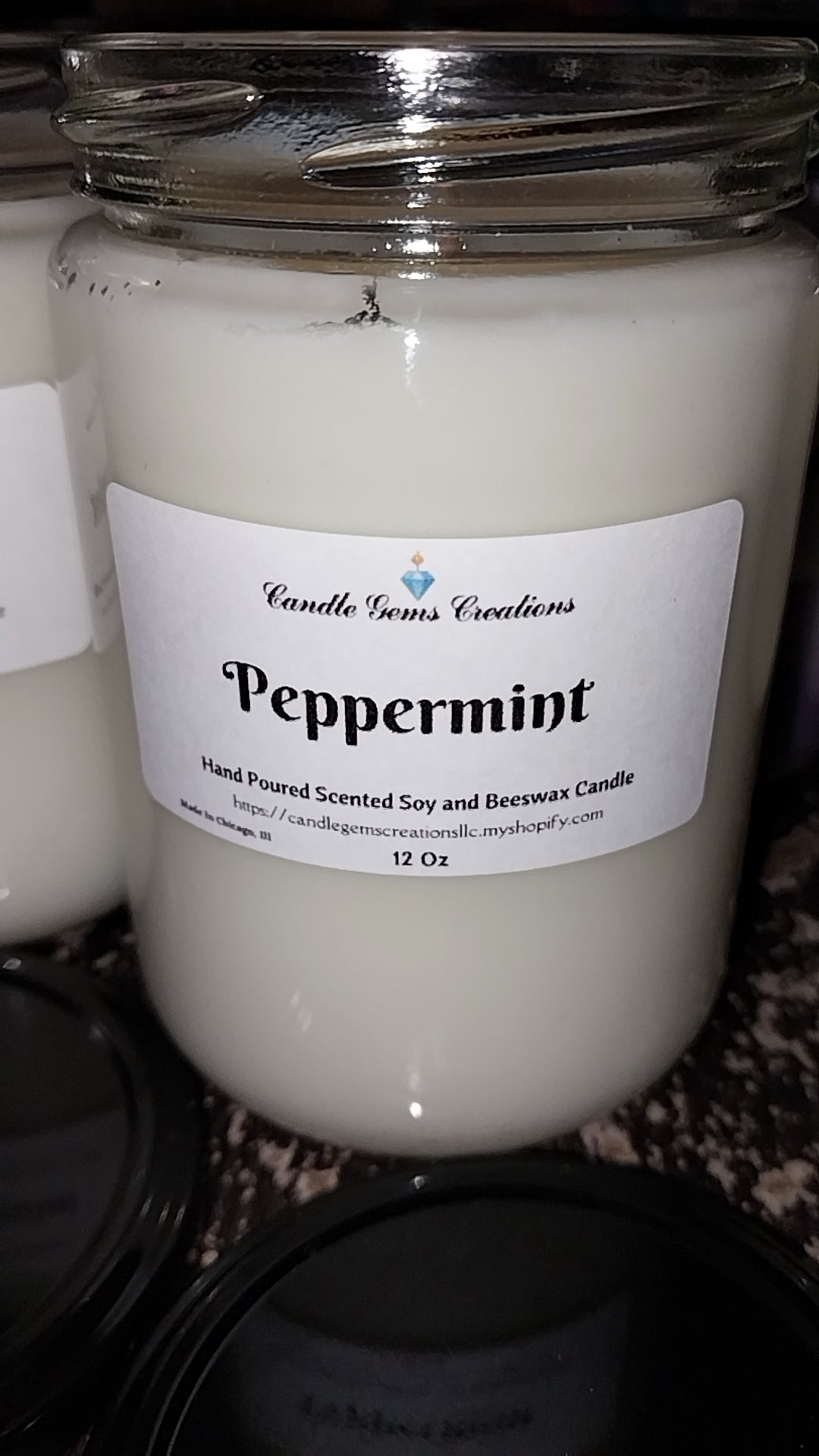 Peppermint essential oil Hand Poured Soy and Beeswax Candle