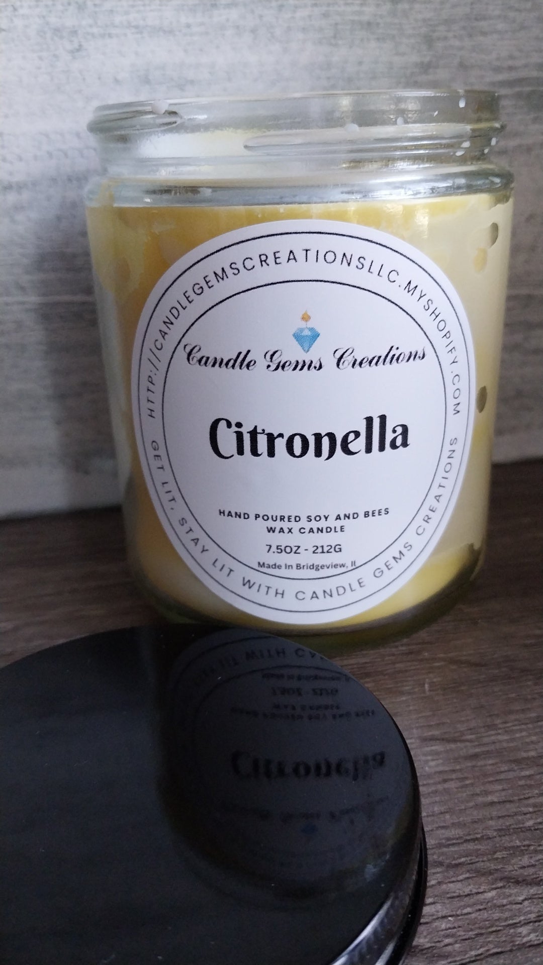 Natural Citronella Essential Oil Candle Hand Poured