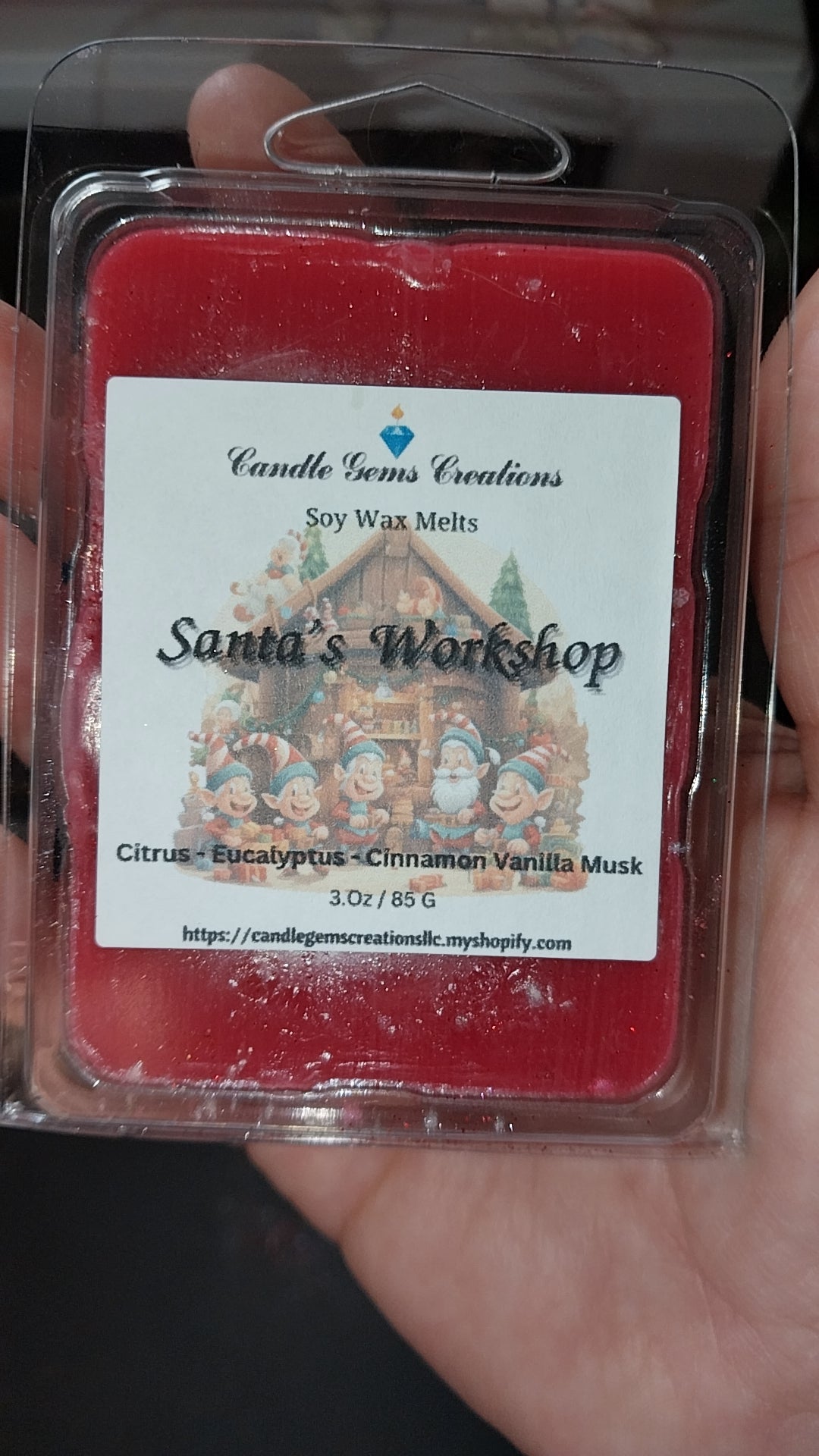 Santa's Workshop clamshell soy wax melts