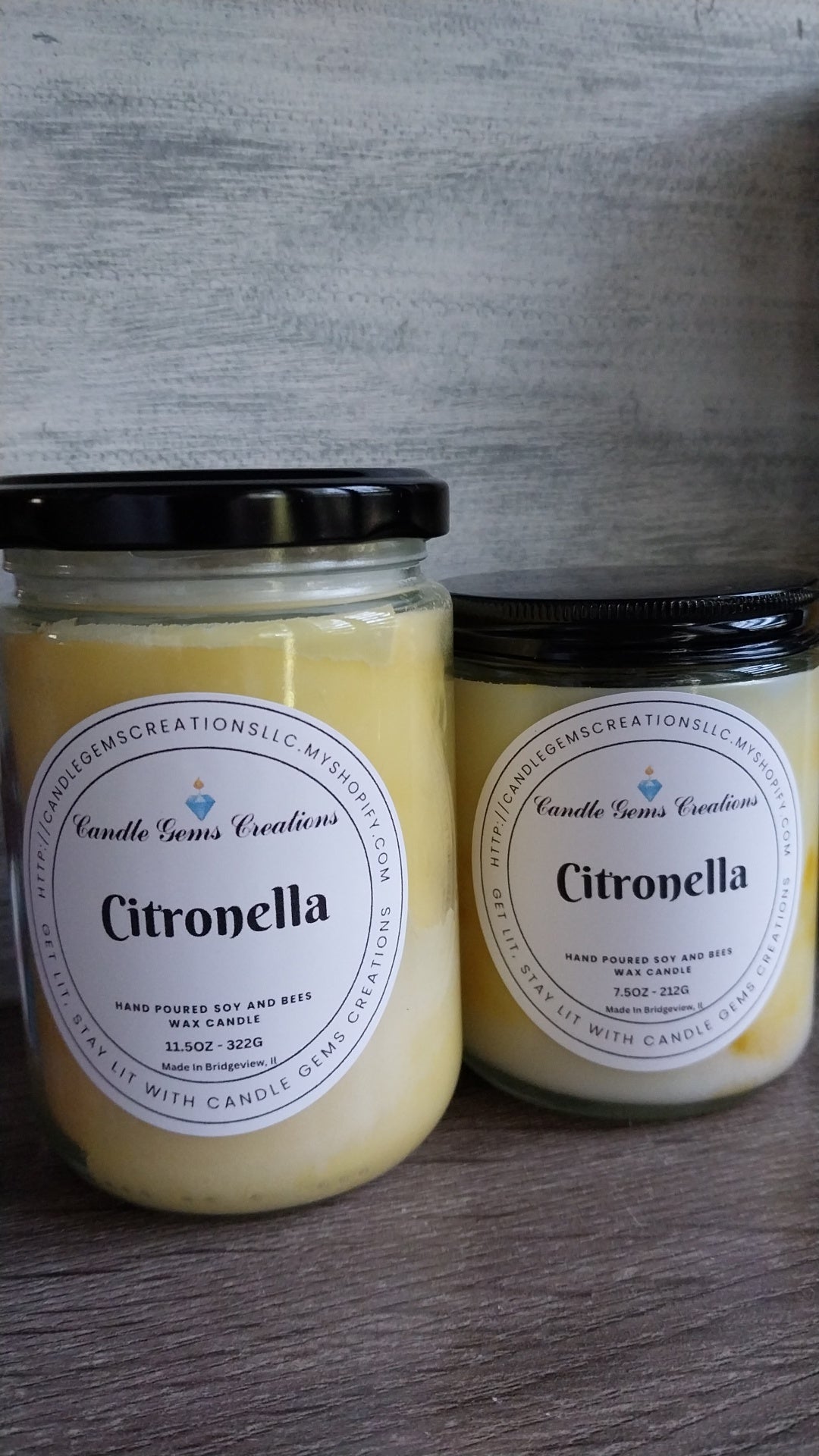 Natural Citronella Essential Oil Candle Hand Poured
